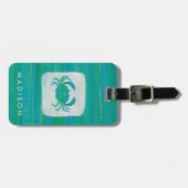 Küsten| Aqua-Krabbe Gepäckanhänger (Vorderseite horizontal)