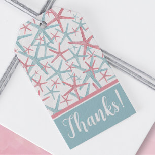 Küsten-Aquarell-Strand Danke Geschenkverpackung Geschenkanhänger