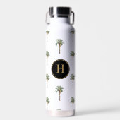 Küsten-Chic-Palmenbaum-Monogramm Trinkflasche (Vorne)