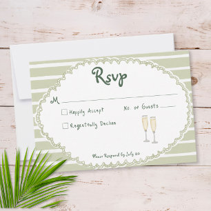 Küsten Chic Sonnenpalmen Hochzeit RSVP Karte