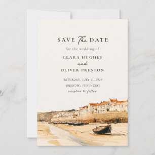 Küsten Cornwalls Hafen Fischerboot Hochzeit  Save The Date