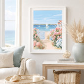 Küsten Cottage-Garten-Kunstprint Poster