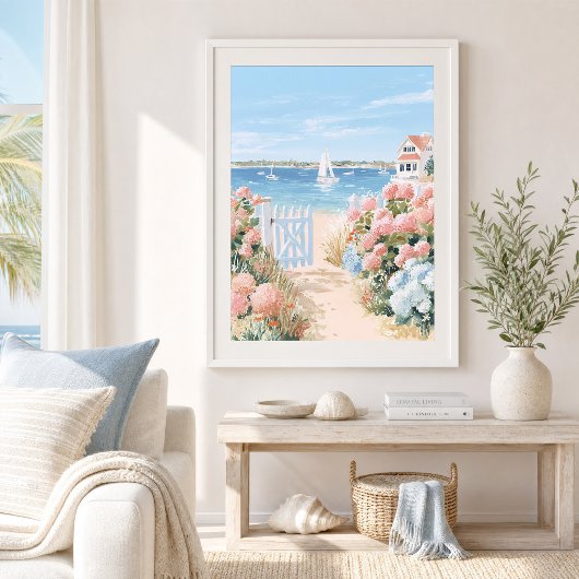 Küsten Cottage-Garten-Kunstprint Poster