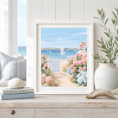 Küsten Cottage-Garten-Kunstprint Poster