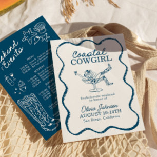 Küsten-Cowgirl-Junggesellinnen-Wochenend-Itinerary Einladung
