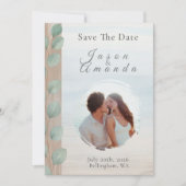 Küsten-Eukalyptus Save The Date Einladung (Vorderseite)