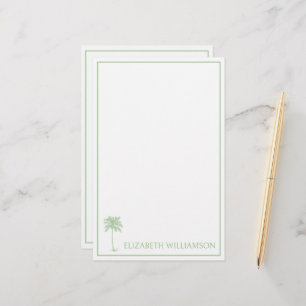 Küsten-Grün-Palmetto-Palme Personalisiert Briefpapier