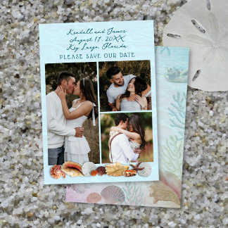Küsten-Hochzeitsfotos Lebende Meere Save The Date