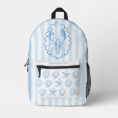 Küsten-Hummer-Seestern-Gestreifter Rucksack (Vorderseite)