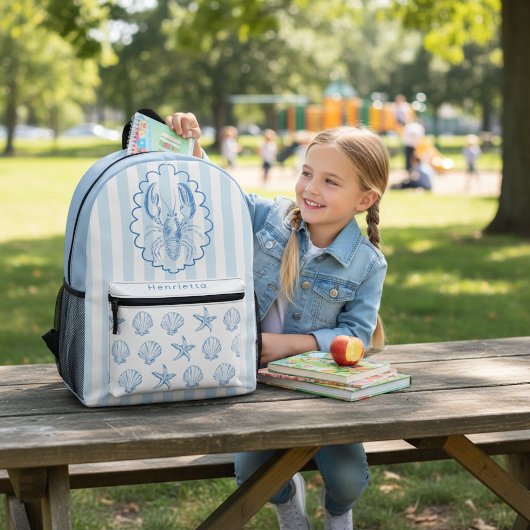 Küsten-Hummer-Seestern-Gestreifter Rucksack