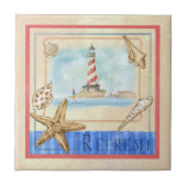 Küsten-Leuchtturm "erneuern" Strand-Fliese Fliese (Vorderseite)