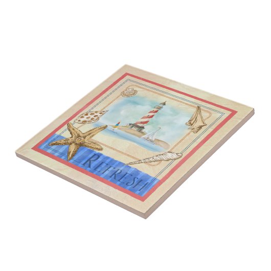 Küsten-Leuchtturm "erneuern" Strand-Fliese Fliese (Seite)