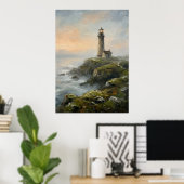 Küsten-Leuchtturm-Kunstwerk Poster (Heimbüro)
