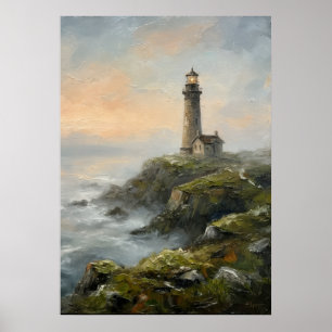 Küsten-Leuchtturm-Kunstwerk Poster