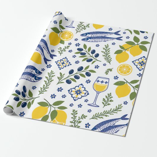 Küsten-Limonen-Geschenkverpackung Geschenkpapier (Ungerollt)
