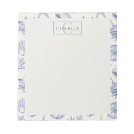 Küsten-Meeresmuschel-Skizze, individuelles Monogra Notizblock