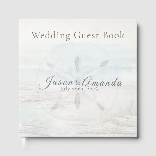 Küsten-Minimalistische Hochzeit Gästebuch (Vorderseite)