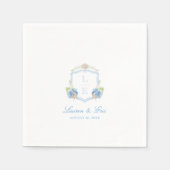 Küsten-Monogramm-Wappen-Hochzeit Serviette (Vorderseite)