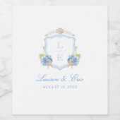 Küsten-Monogramm-Wappen-Hochzeit Weinetikett (Einzelnes Label)