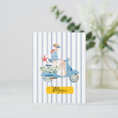 Küsten-Motorscooter Postkarte (Stehend Vorderseite)