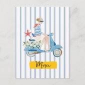 Küsten-Motorscooter Postkarte (Vorderseite)