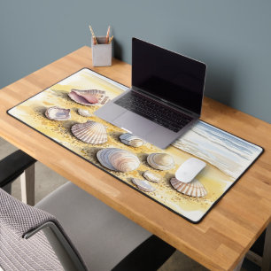 Küsten-Muscheln Aquarell-Strandszene Schreibtischunterlage