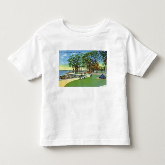 Küsten-Park-Ansicht des Uferdamm-Wegs Kleinkind T-shirt (Vorderseite)