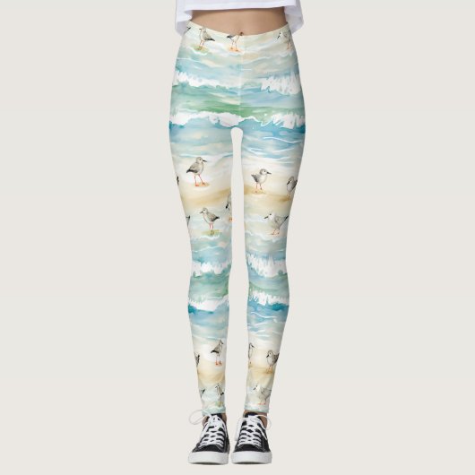 Küsten-Sandpiper-Ufer-Muster (5) Leggings (Vorderseite)