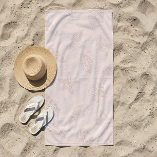 Küsten-Schatz Muschelrosa Strandtuch