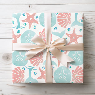 Küsten-Seestern, Muscheln und Wal Geschenkpapier
