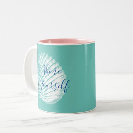 Küsten Sie sich selbst an der weißen Küste Zweifarbige Tasse (Vorderseite Links)