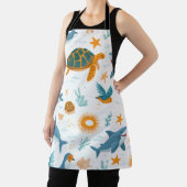 Küsten-Sommer-All-Over-Print-Schürze Geschenk Schürze (InSitu)