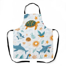 Küsten-Sommer-All-Over-Print-Schürze Geschenk