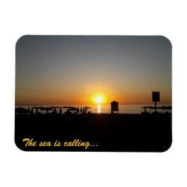 Küsten-Sommer-Sonnenuntergangs-Silhouette Magnet