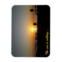 Küsten-Sommer-Sonnenuntergangs-Silhouette