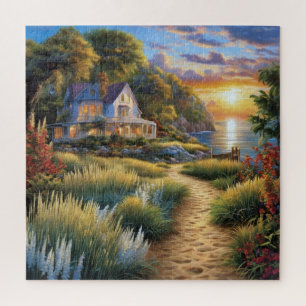 Küsten-Sonnenuntergang Serenity Puzzle