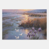 Küsten-Sonnenuntergangs-Iris & Egret-Geschenkpapie Geschenkpapier Set (Vorderseite 2)