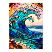 Küsten-Stained-Glass-Kunstposter