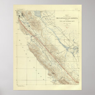 Küsten-Strecken, die San- Andreasriß zeigen Poster