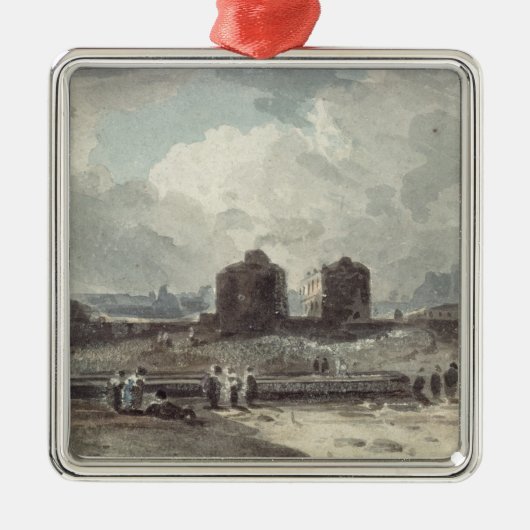 Küsten-Szene Silbernes Ornament (Vorne)