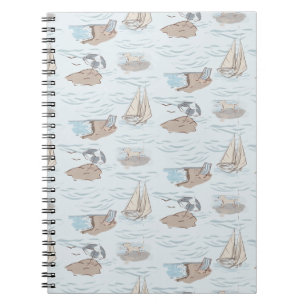 Küsten-Toile-Szene Strand Handgezeichnete Meereskü Notizblock