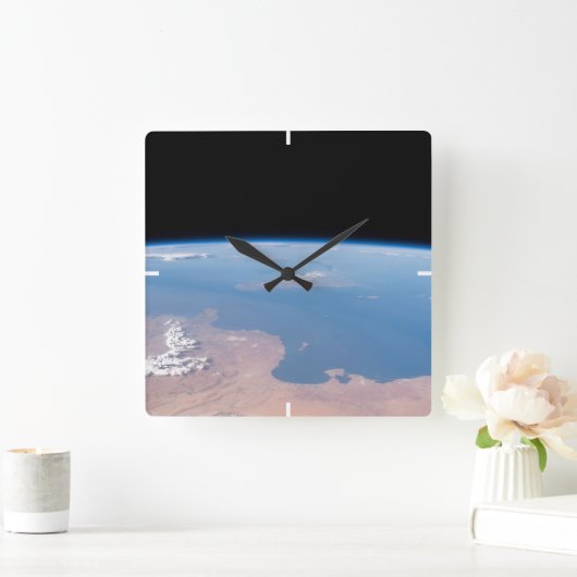 Küsten Tunesiens und Libyens und Insel Sizilien Quadratische Wanduhr (Zuhause)