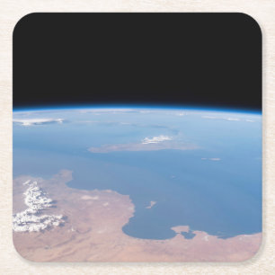 Küsten Tunesiens und Libyens und Insel Sizilien Rechteckiger Pappuntersetzer