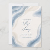 Küsten-Wasserfarben-Moderne Hochzeit Save The Date (Vorderseite)