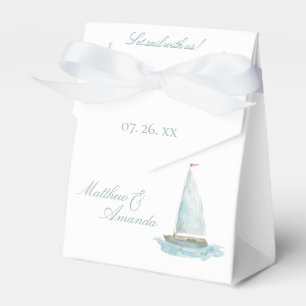 Küsten-Wasserfarben-Segelboot  Geschenkschachtel