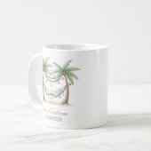 Küsten-Weihnachts-Palmen mit Hängematte Kaffeetasse (Vorderseite Links)