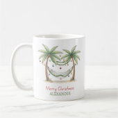 Küsten-Weihnachts-Palmen mit Hängematte Kaffeetasse (Links)