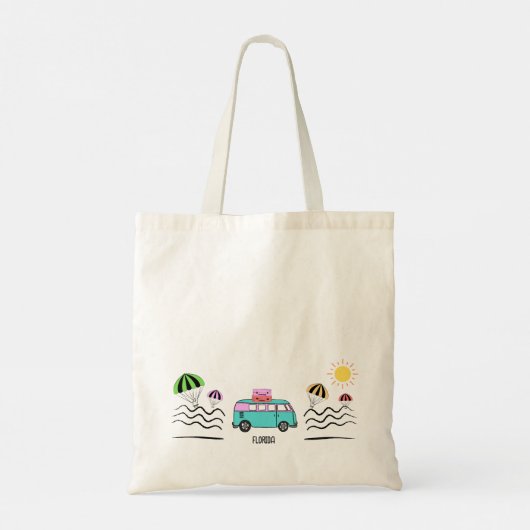 Küstenabenteuer: Sonne, Meer und Straßen Tragetasche (Rückseite)