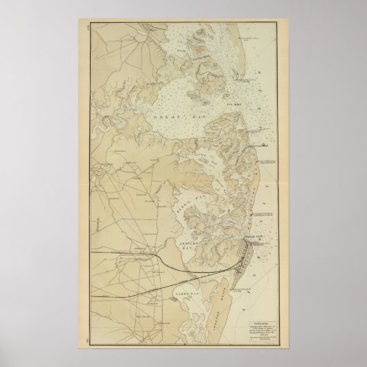 Küstenabschnitt Tuckerton bis Absecon Beach Chart Poster (Vorne)