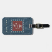 Küstenanker der kunst-| auf Rot Gepäckanhänger (Vorderseite horizontal)